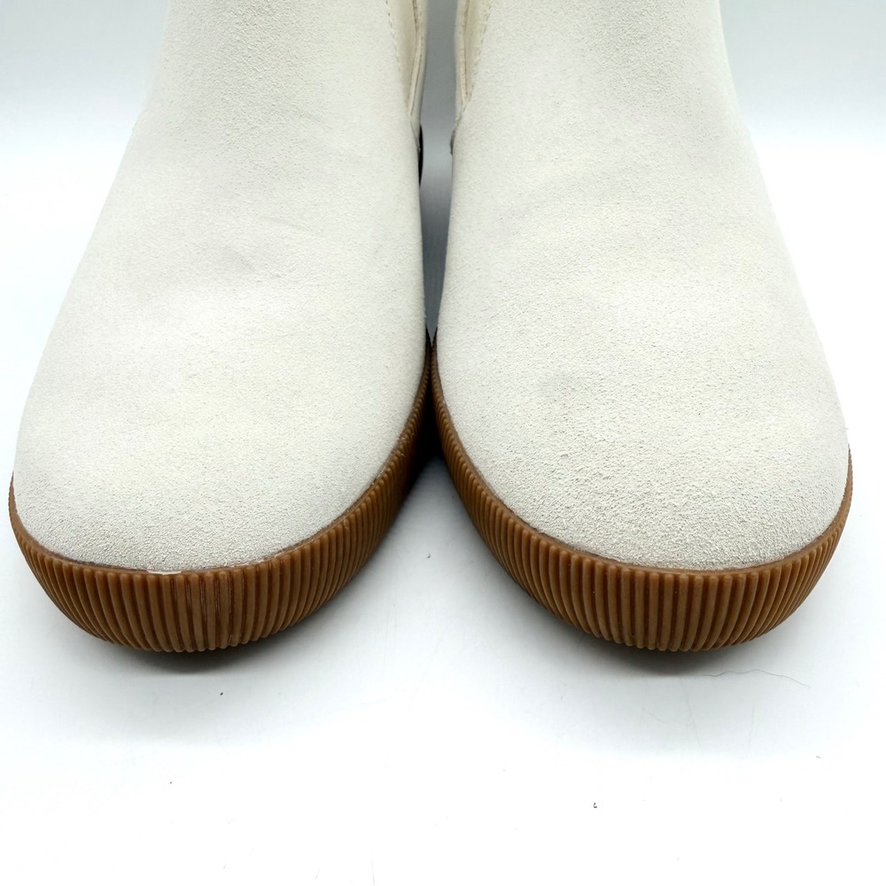 SOREL Out N About Slip-On Waterproof Wedge Ankle Bootie In Chalk/White Size 10.5 - Picture 6 of 15